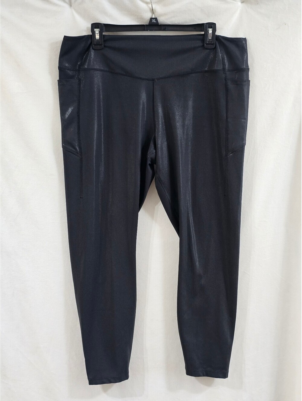 Pink Active Black Shiny Leggings XXL